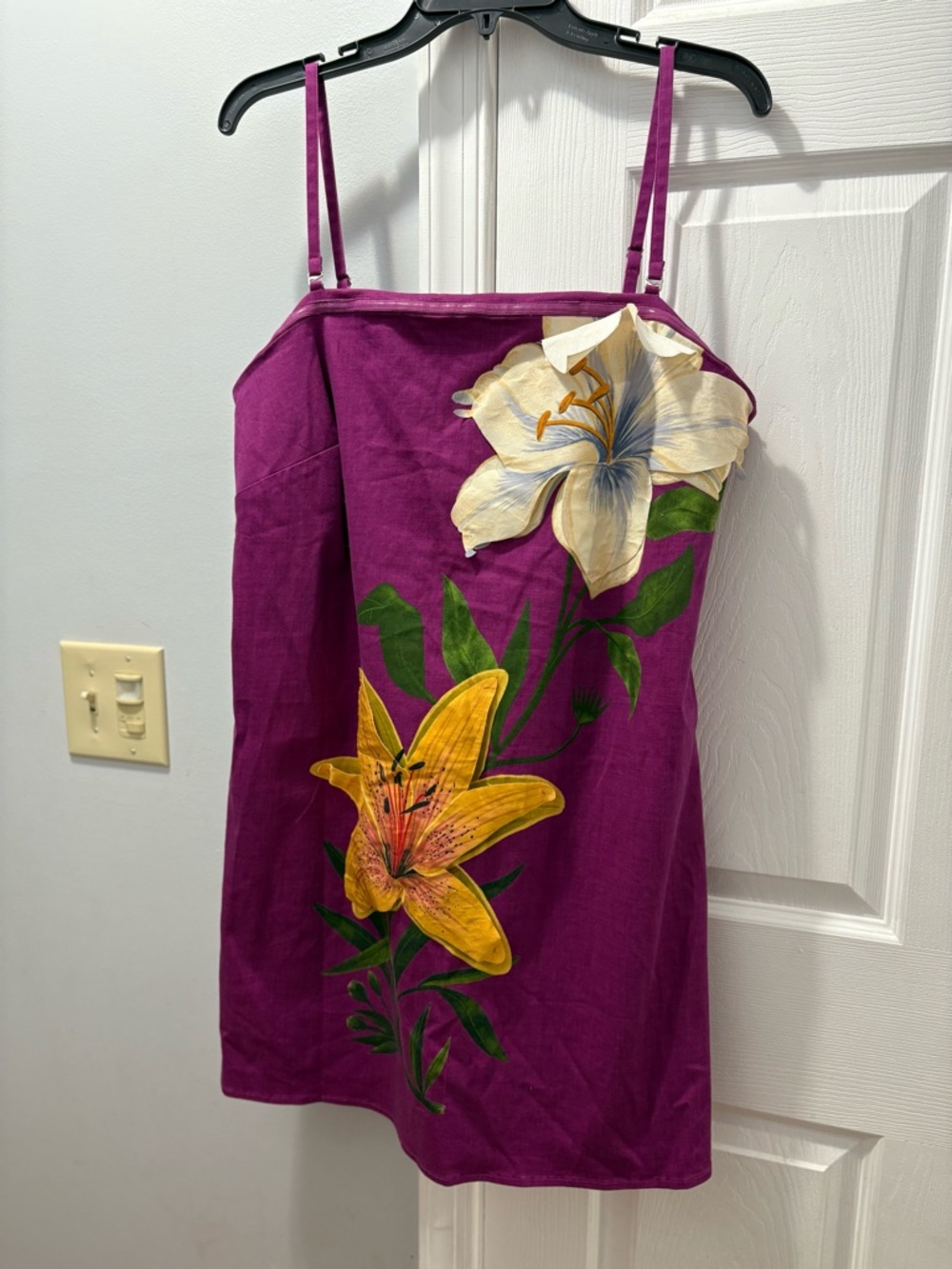 Farm Rio x Anthropologie Strapless 3D Floral Mini Dress Size Large - Picture 2 of 5